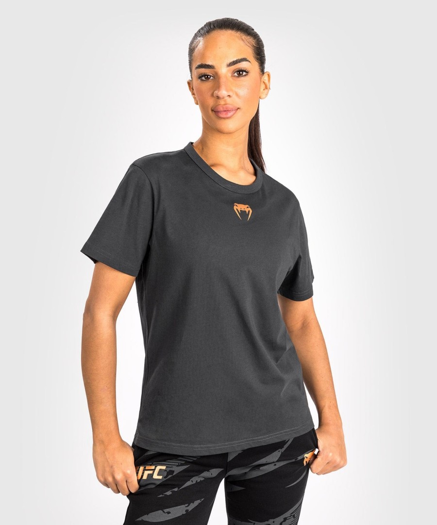 ufc adrenaline by venum fight week women short sleeve cotton t-shirt - charcoal grey