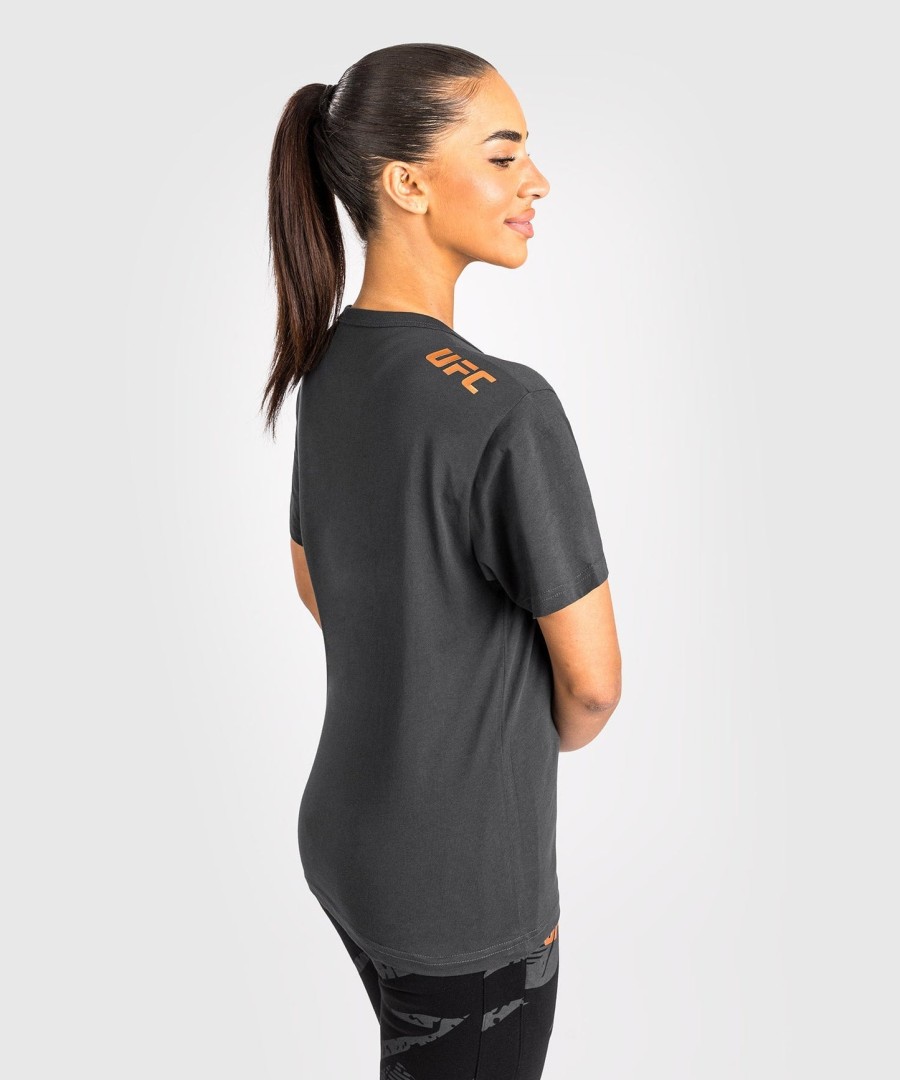 ufc adrenaline by venum fight week women short sleeve cotton t-shirt - charcoal grey