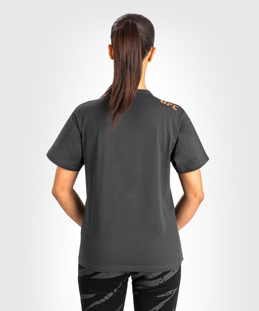 ufc adrenaline by venum fight week women short sleeve cotton t-shirt - charcoal grey