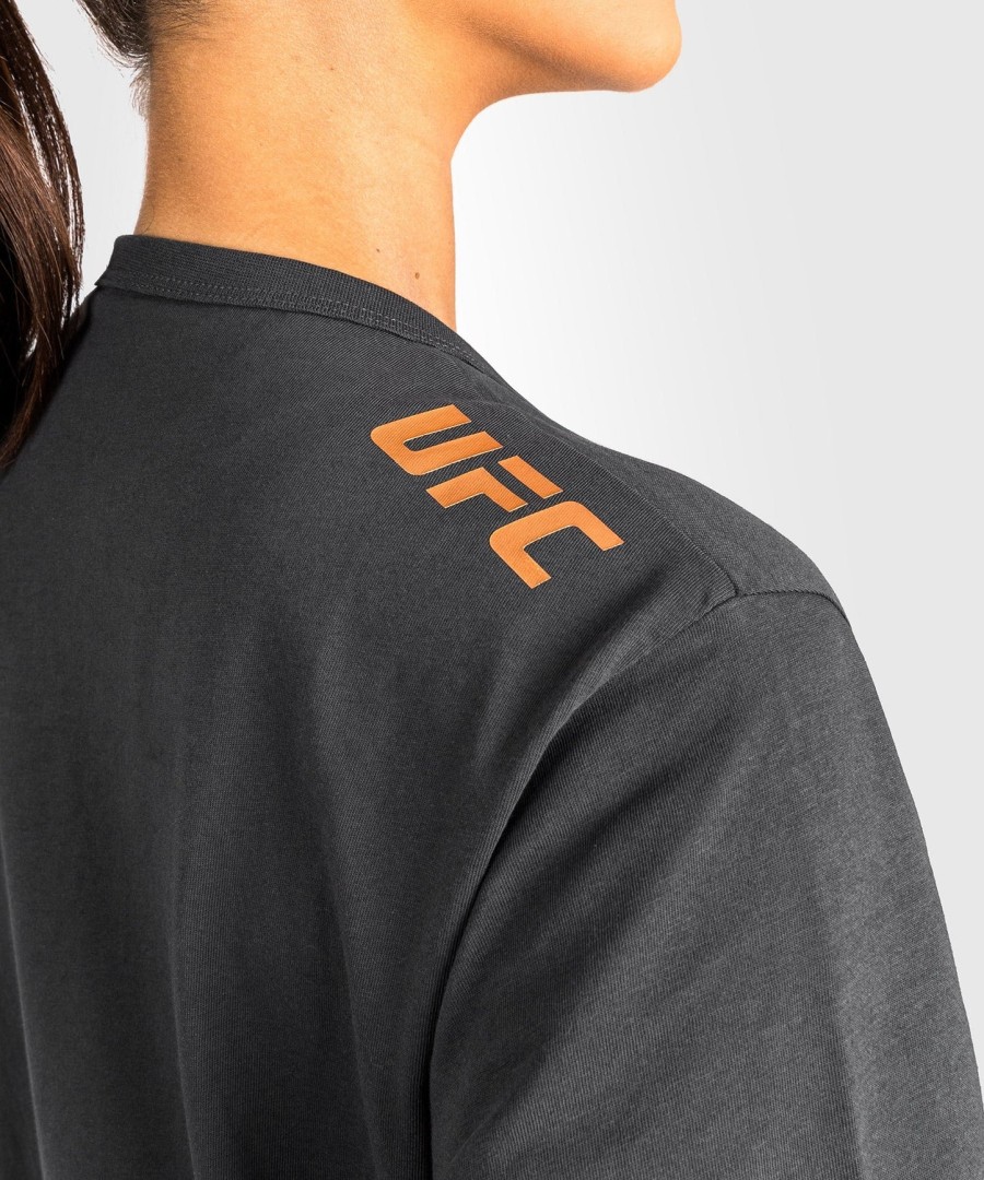 ufc adrenaline by venum fight week women short sleeve cotton t-shirt - charcoal grey