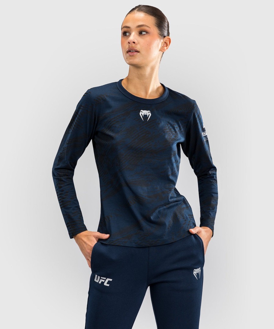 ufc fusion by venum fight week women long sleeve cotton t-shirt - oceanic blue