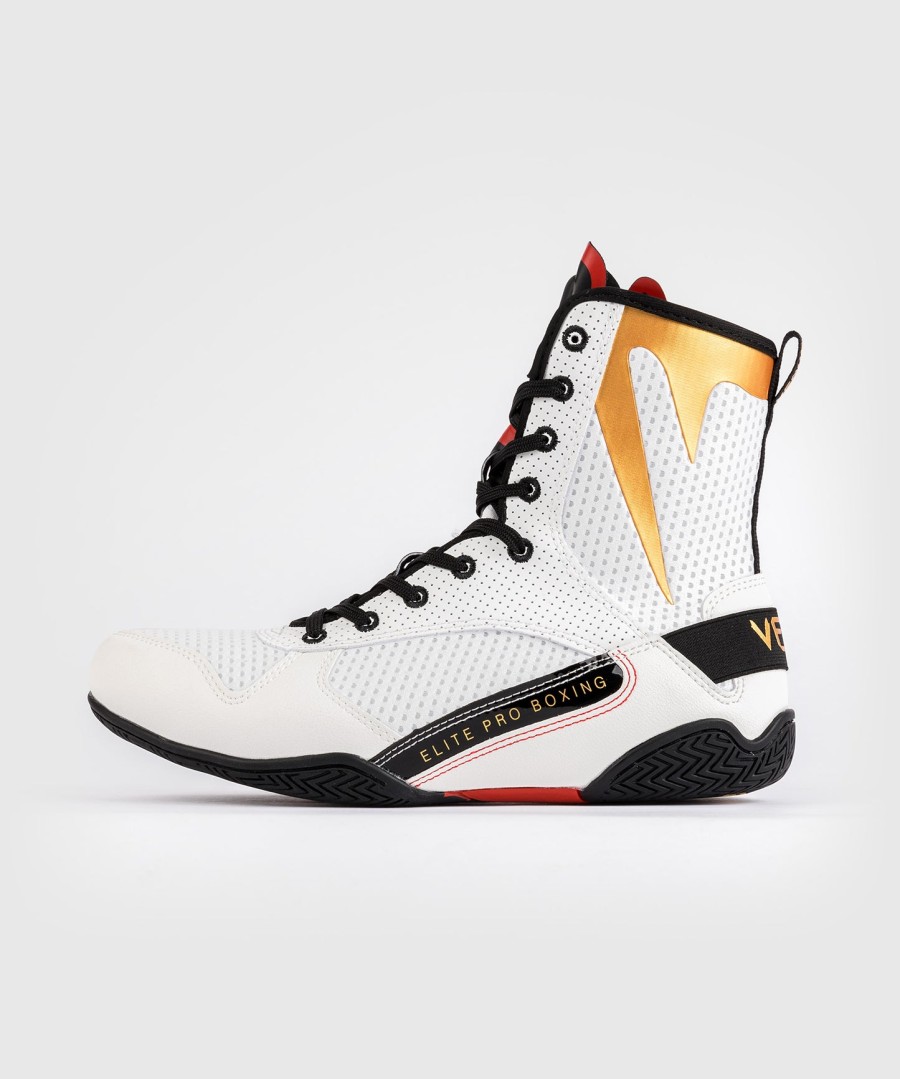 venum elite boxing shoes - ice gold