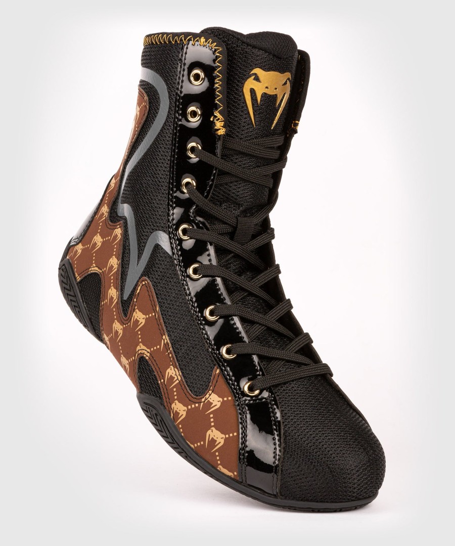 venum elite evo monogram boxing shoes – blackbrown