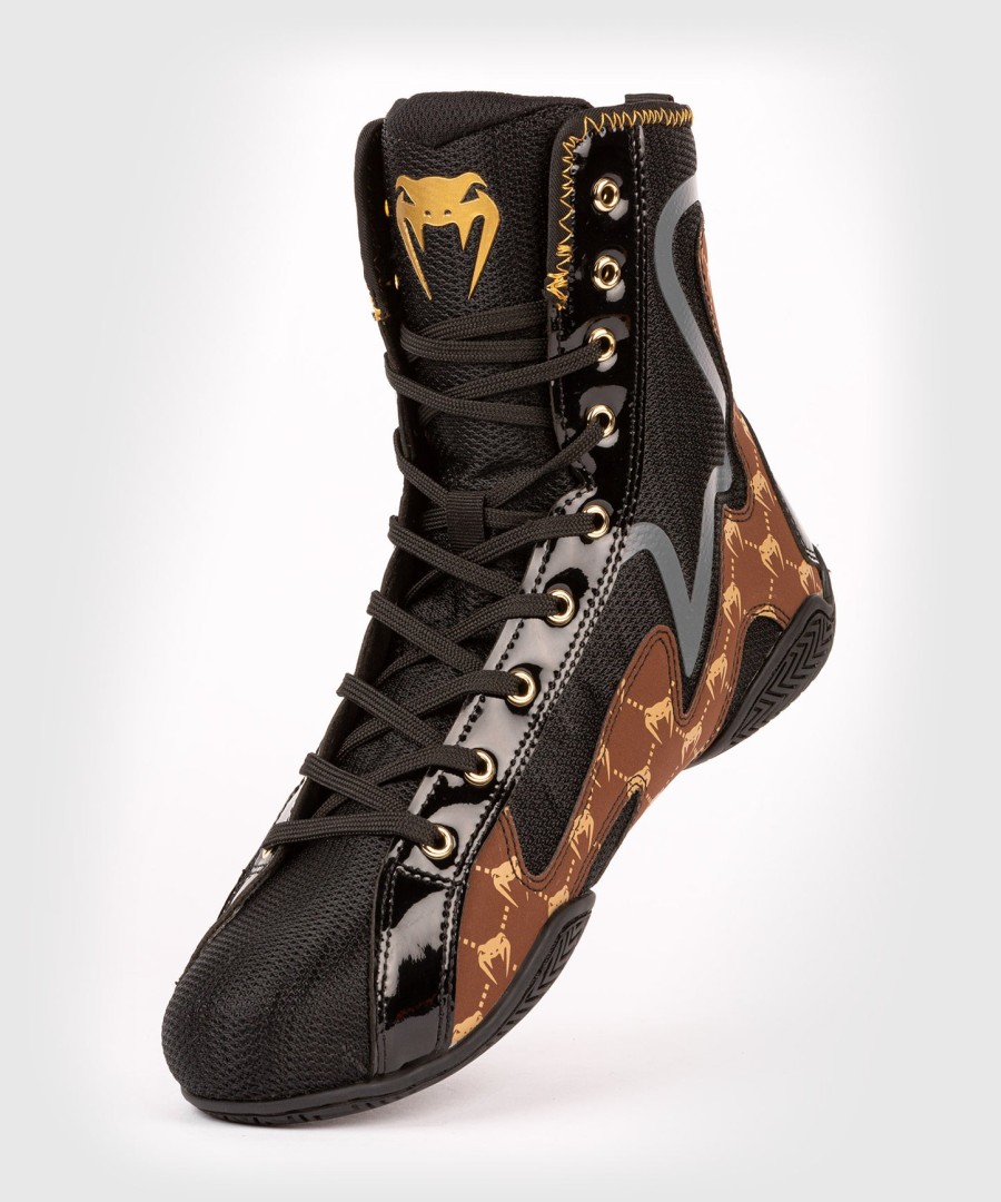 venum elite evo monogram boxing shoes – blackbrown