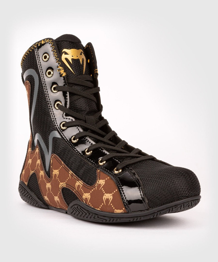 venum elite evo monogram boxing shoes – blackbrown