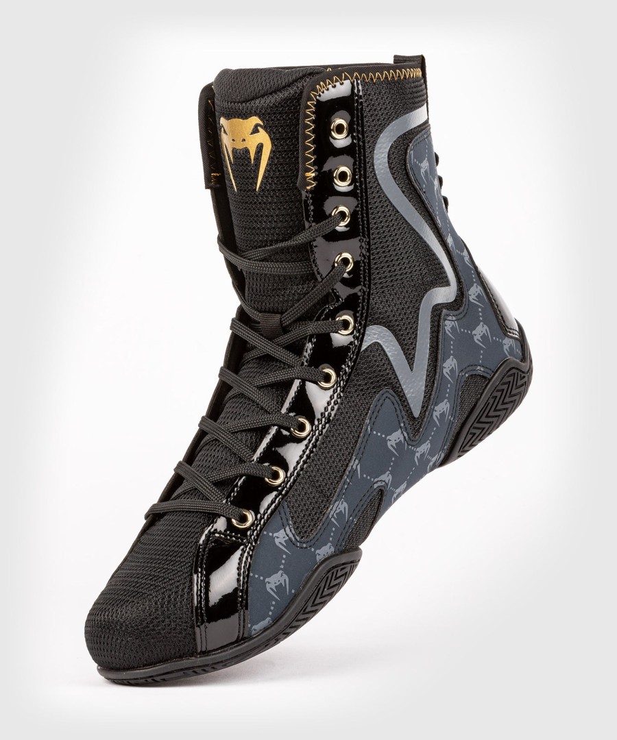 venum elite evo monogram boxing shoes – blacknavy blue