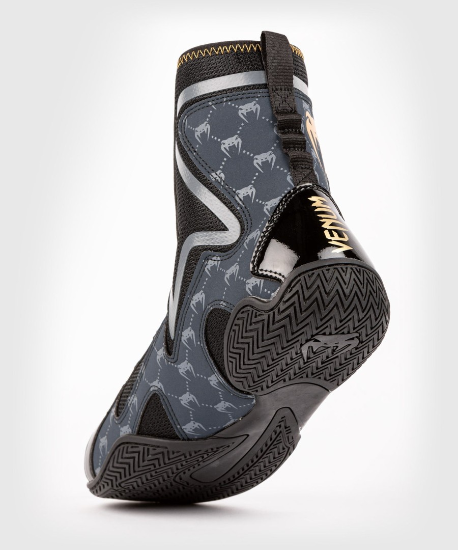 venum elite evo monogram boxing shoes – blacknavy blue