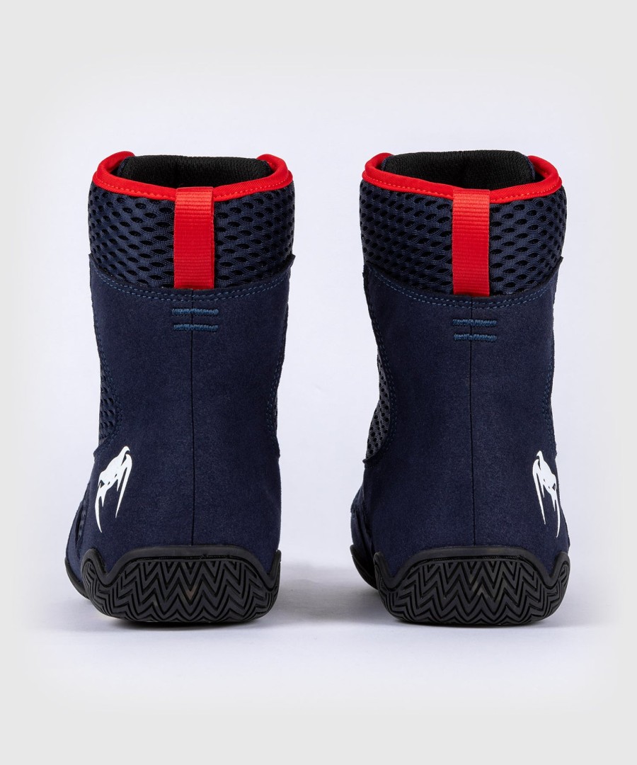 venum contender boxing shoes - navy bluered