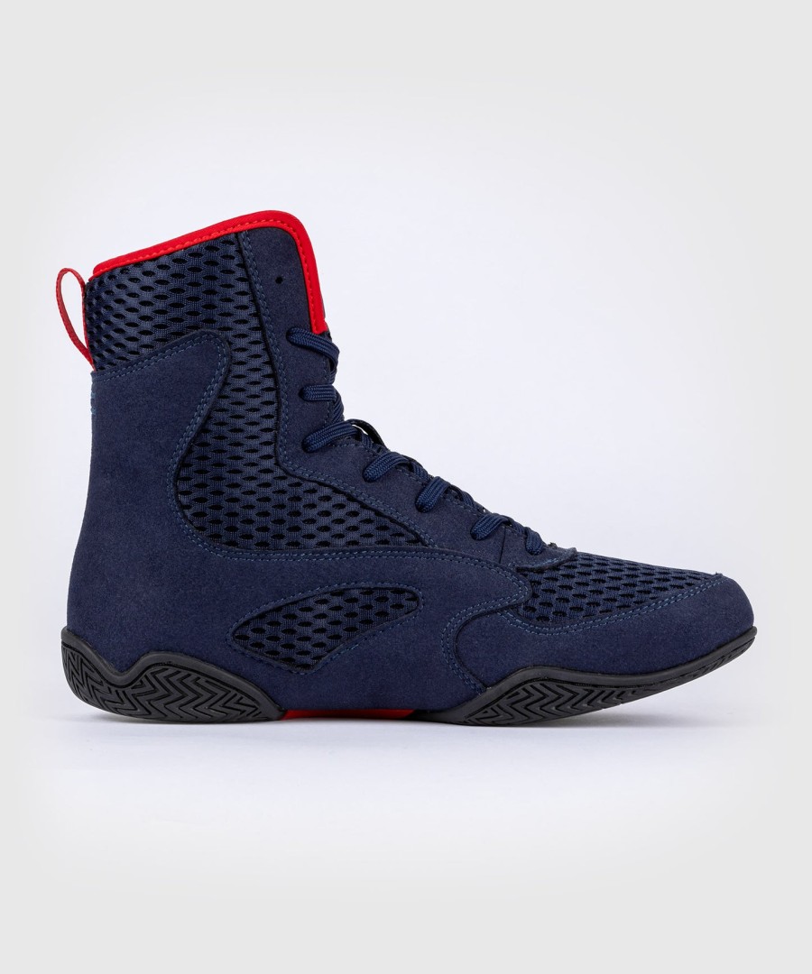 venum contender boxing shoes - navy bluered