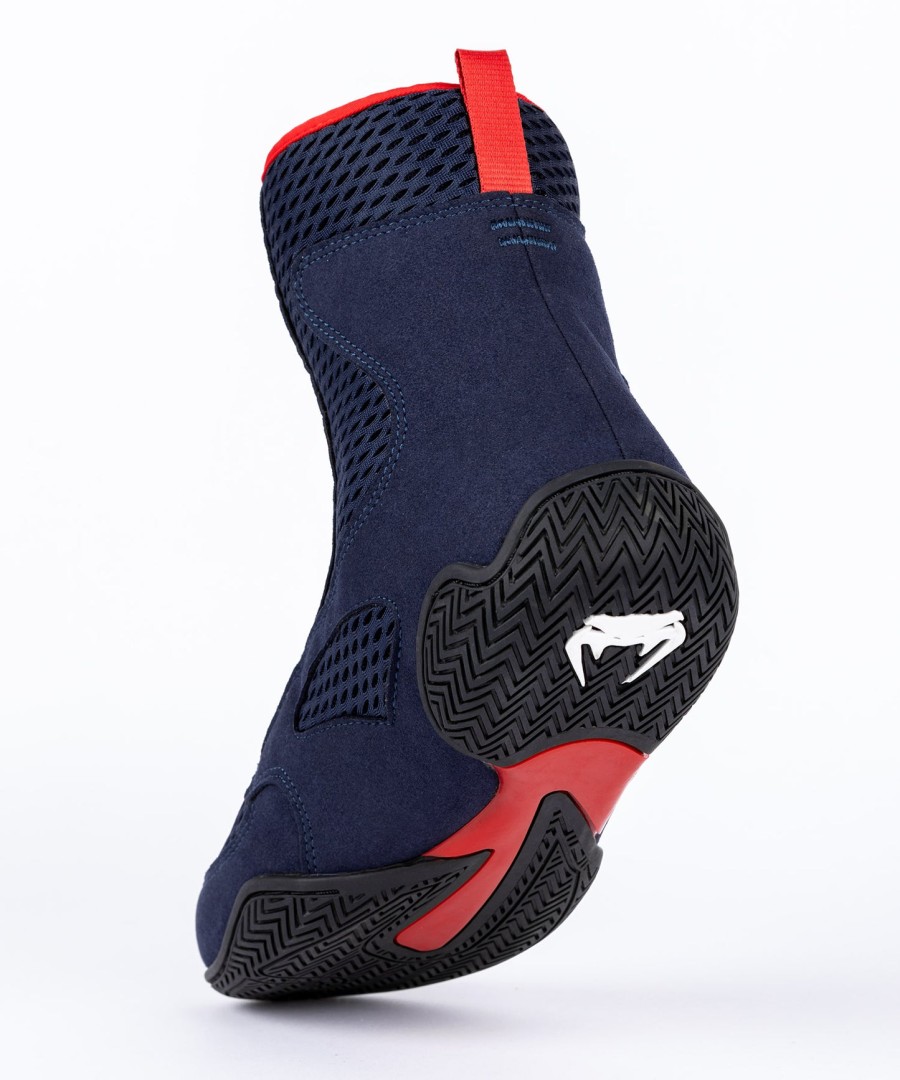 venum contender boxing shoes - navy bluered