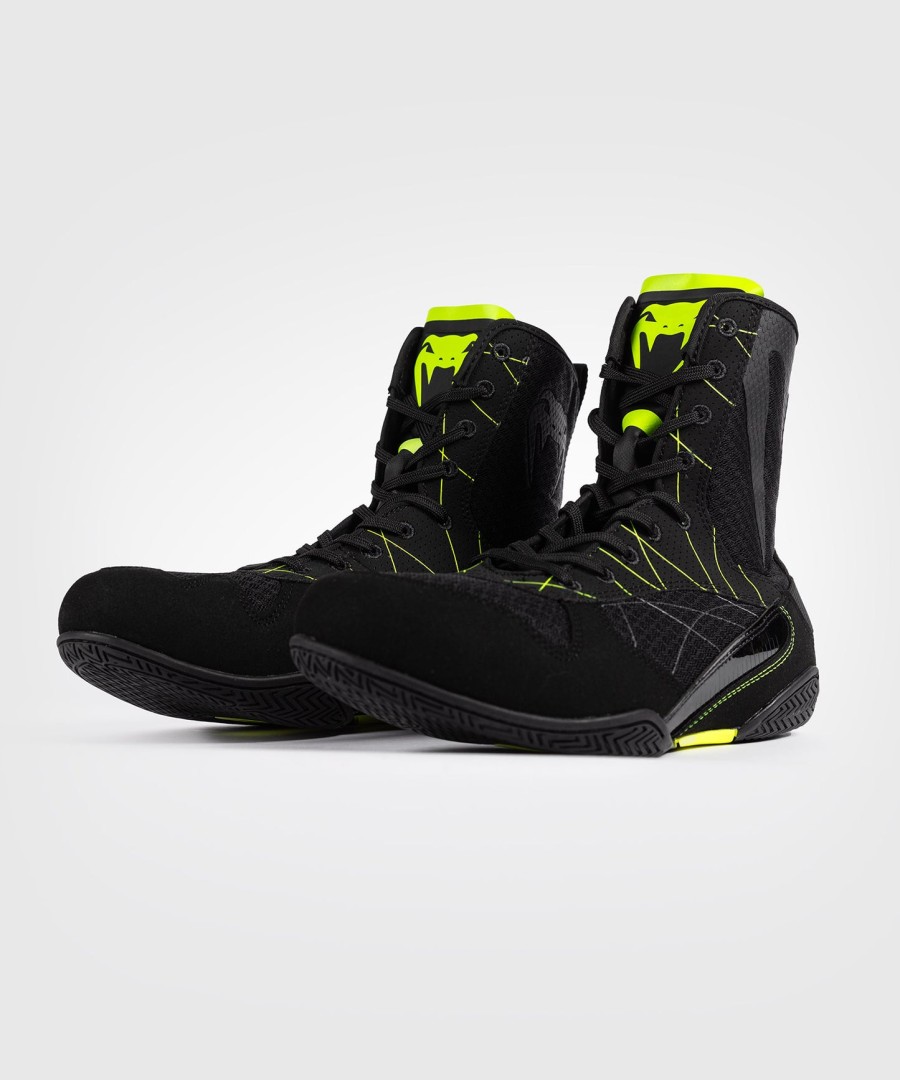 venum training camp 4.0 boxing shoes - blackneon green