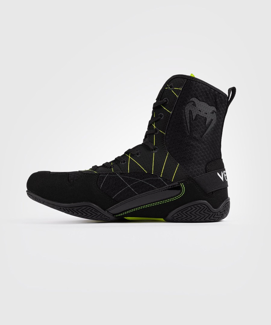 venum training camp 4.0 boxing shoes - blackneon green