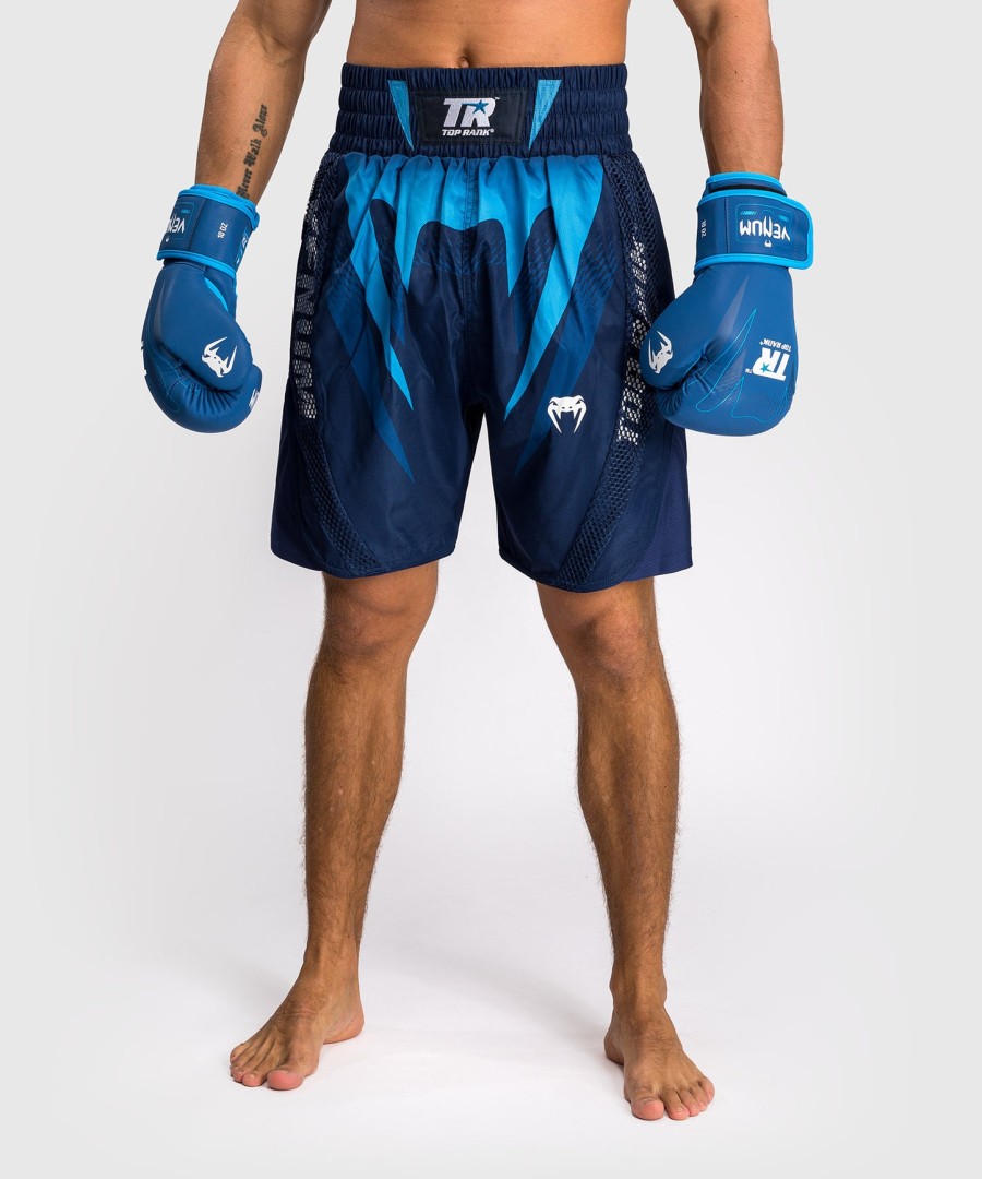 venum x top rank original men boxing shorts - navy blue