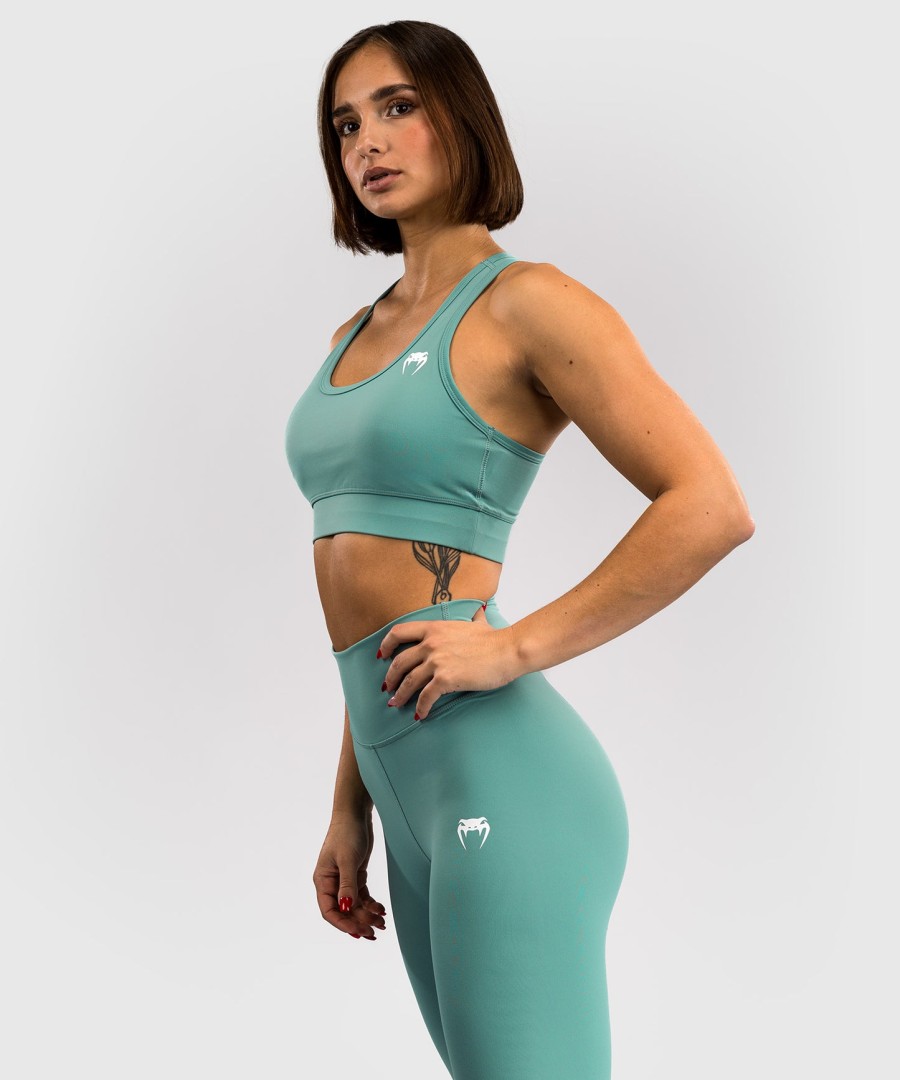 venum essential women medium impact sports bra - aqua green