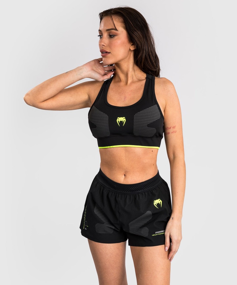 venum training camp 4.0 sport bra - blackneon green