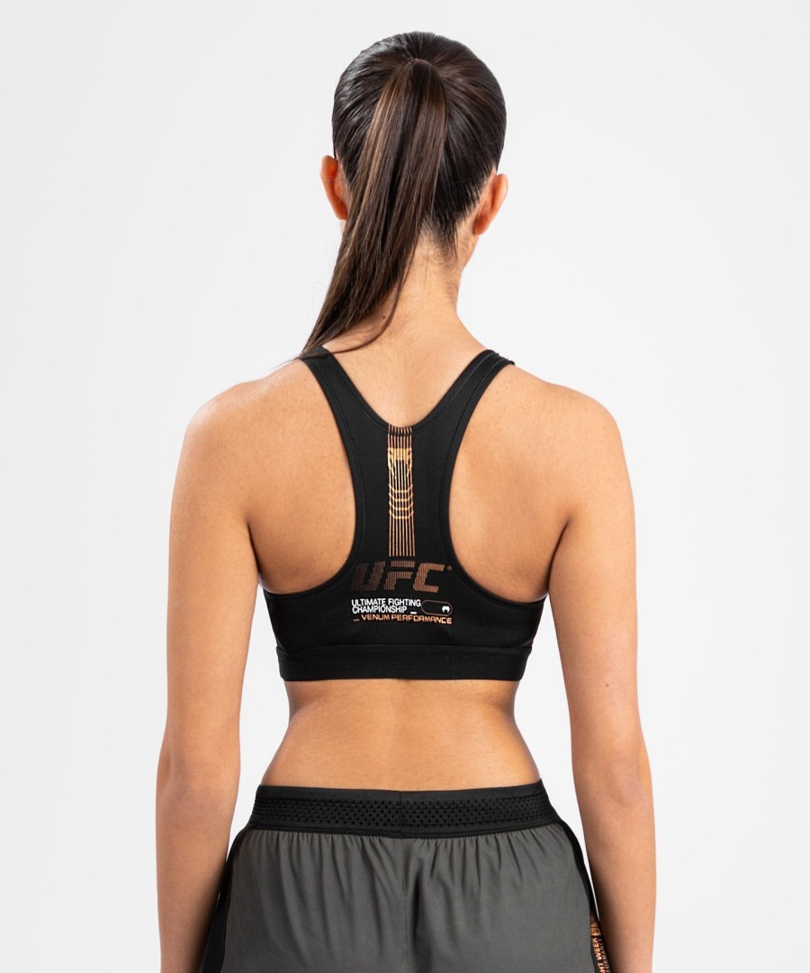 ufc adrenaline by venum fight week women sports bra - khakibronze