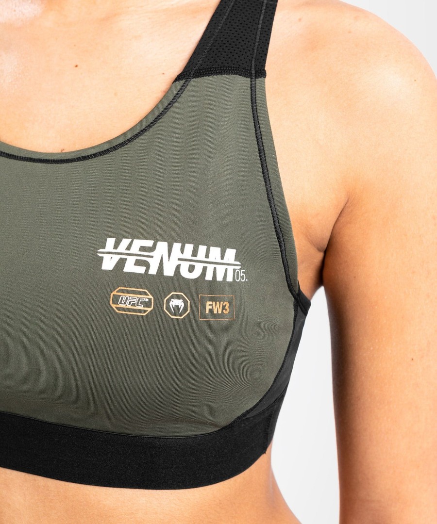 ufc adrenaline by venum fight week women sports bra - khakibronze