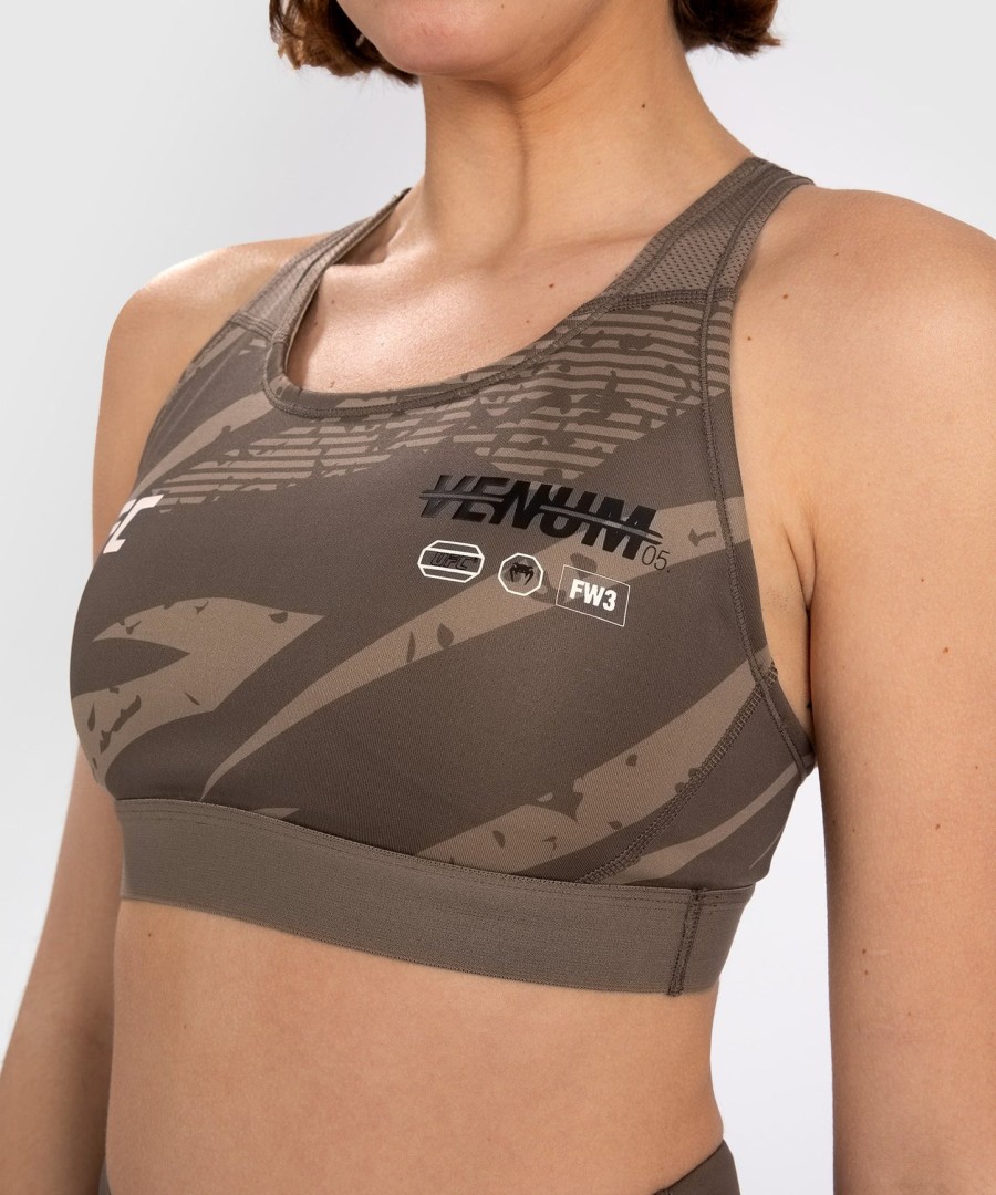 ufc adrenaline by venum fight week women sports bra - desert camo
