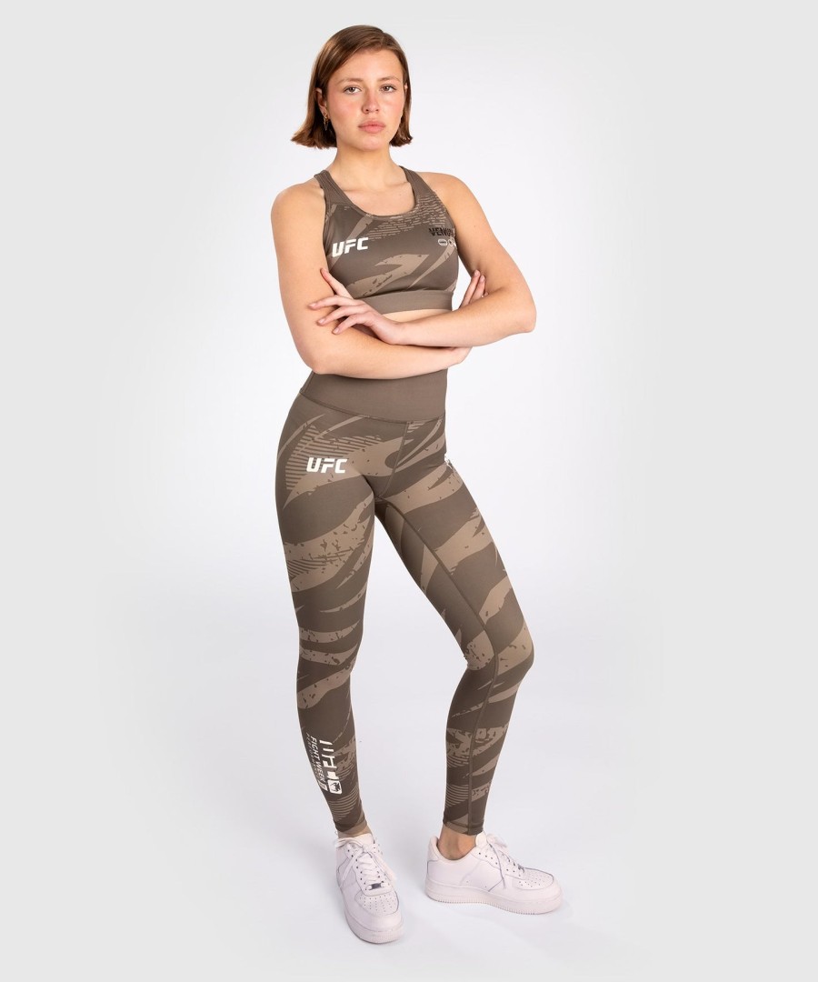 ufc adrenaline by venum fight week women sports bra - desert camo