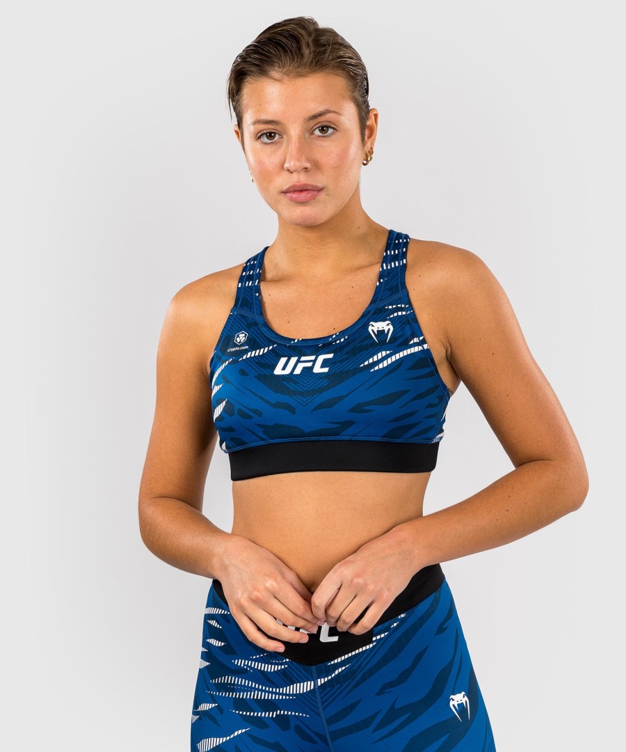 ufc fusion by venum authentic fight night women sports bra - blue
