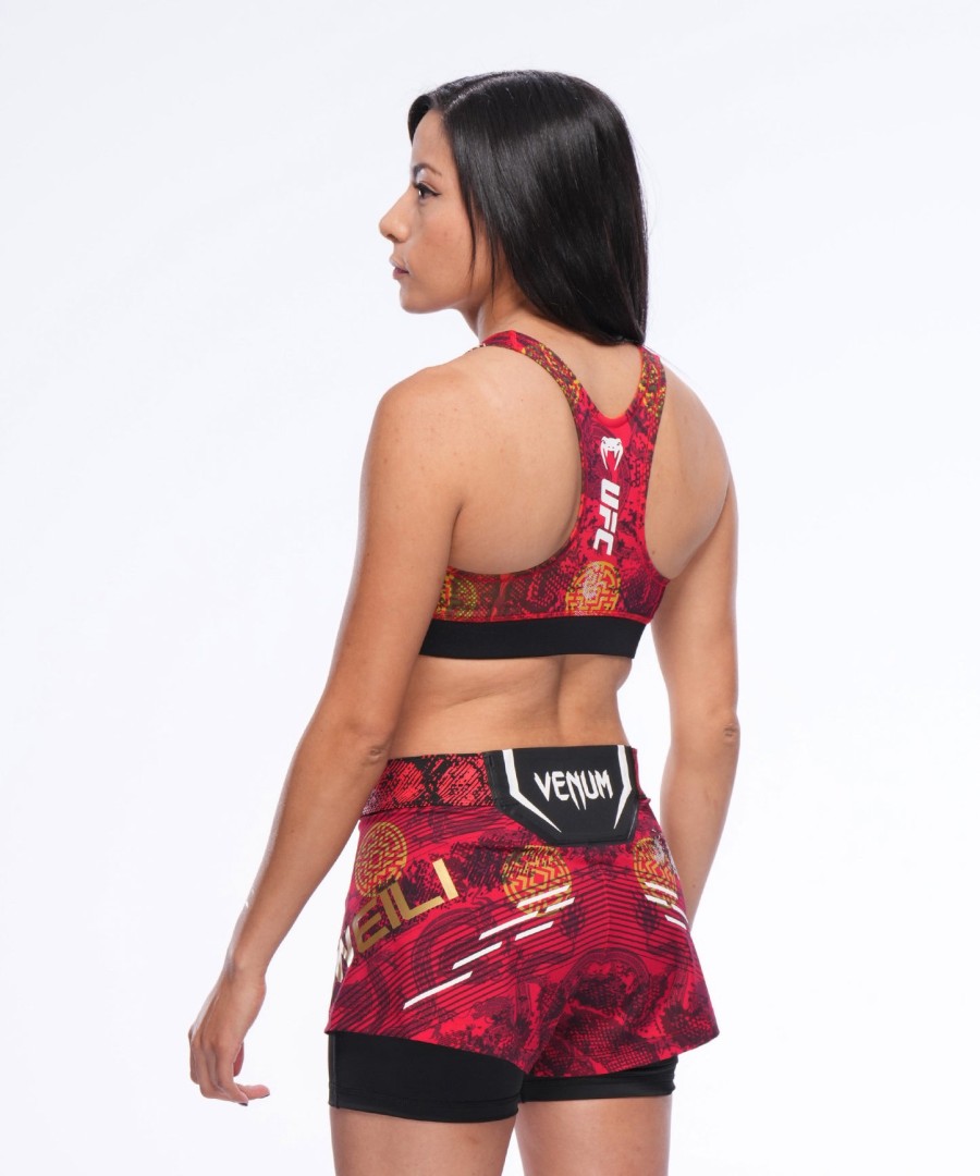 women ufc unrivaled by venum red zhang weili sports bra