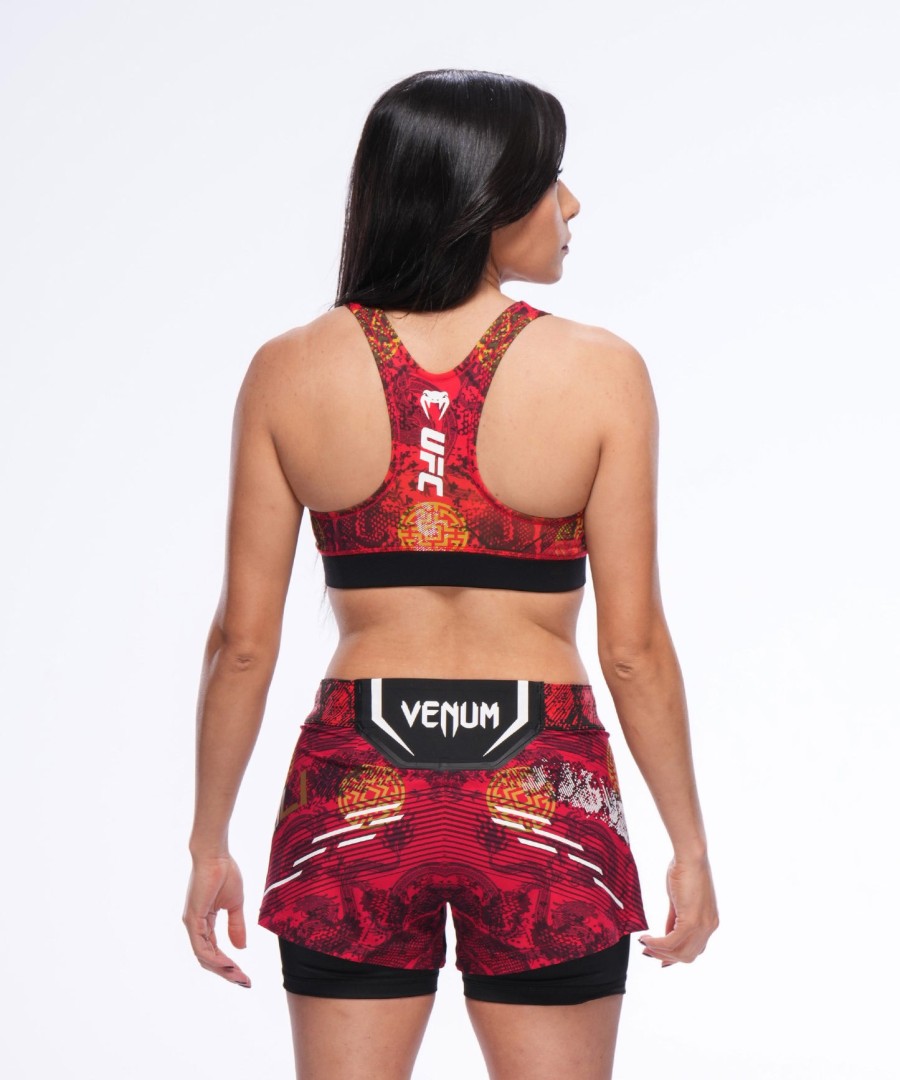 women ufc unrivaled by venum red zhang weili sports bra