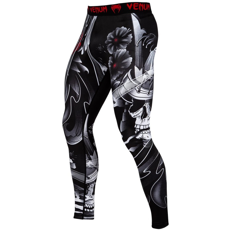 venum samurai skull compression tights - black
