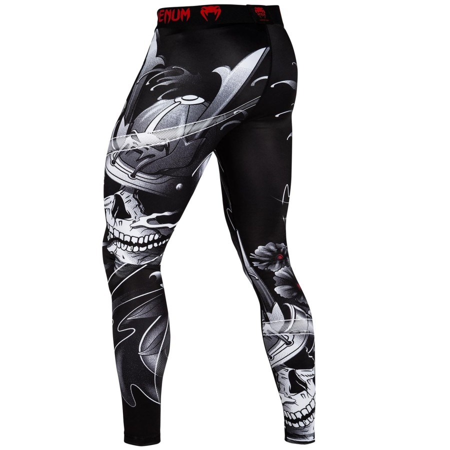 venum samurai skull compression tights - black