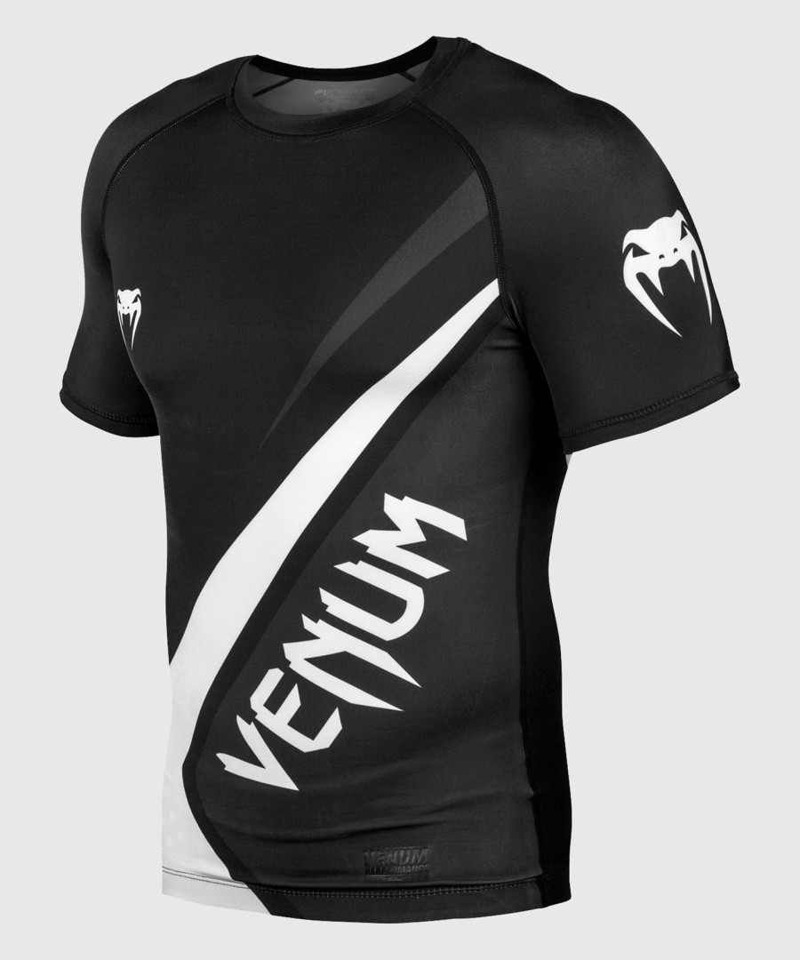 venum contender 4.0 rashguard - short sleeves - blackgrey-white