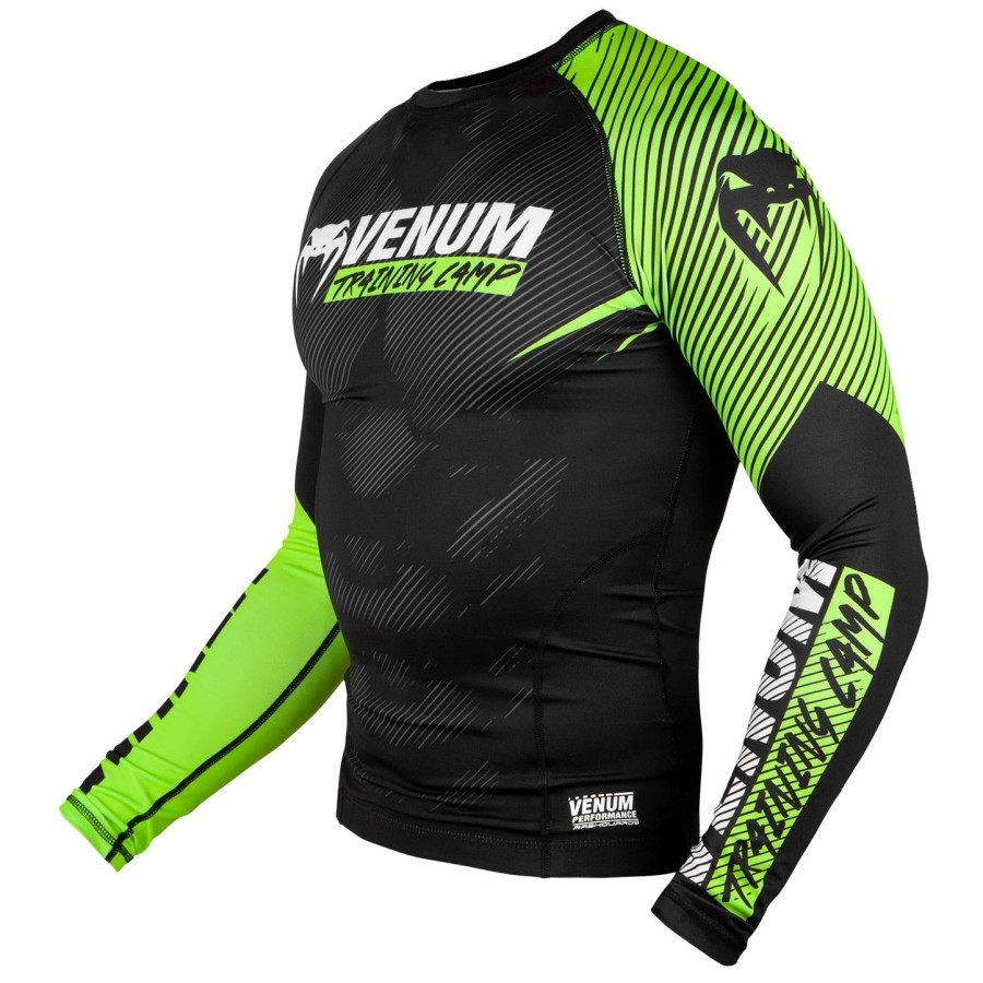 venum training camp 2.0 rashguard - long sleeves - blackneo yellow