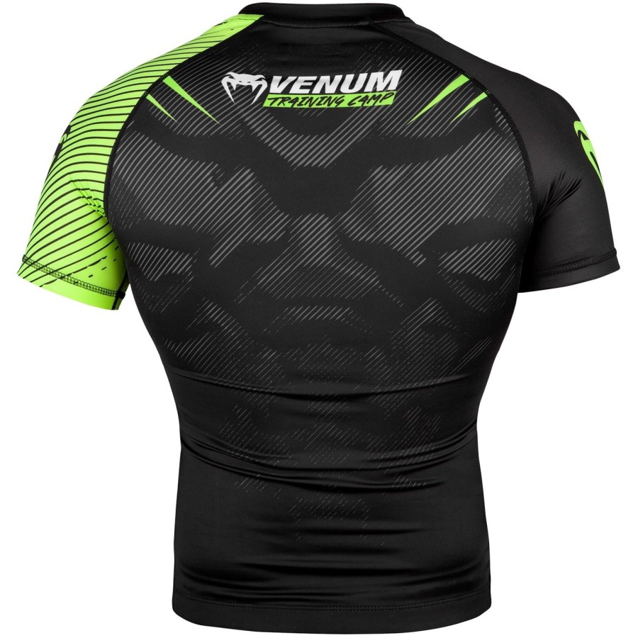 venum training camp 2.0 rashguard - short sleeves - blackneo yellow