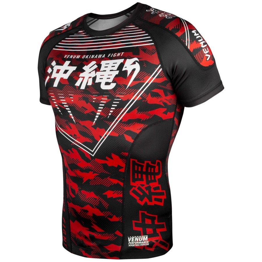 venum okinawa 2.0 rashguard - short sleeves - blackwhite-red