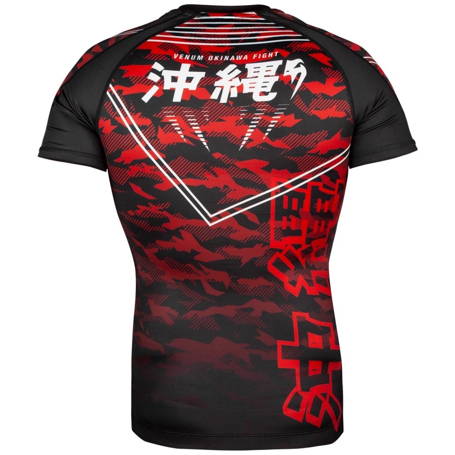 venum okinawa 2.0 rashguard - short sleeves - blackwhite-red