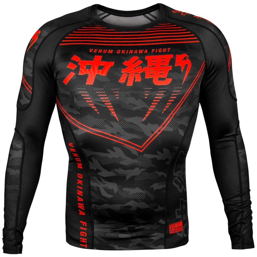 venum okinawa 2.0 rashguard - long sleeves - blackred