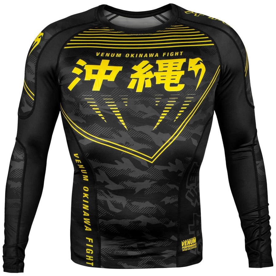 venum okinawa 2.0 rashguard - long sleeves - blackyellow