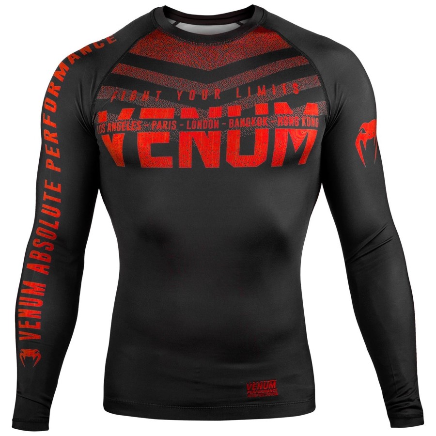 venum signature rashguard - long sleeves - blackred