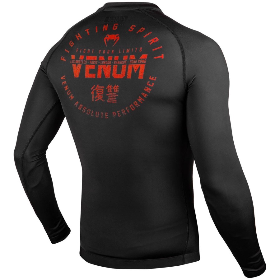 venum signature rashguard - long sleeves - blackred