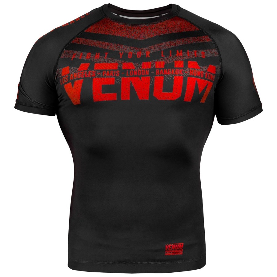 venum signature rashguard - short sleeves - blackred