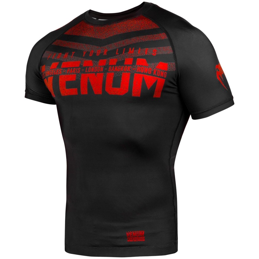 venum signature rashguard - short sleeves - blackred