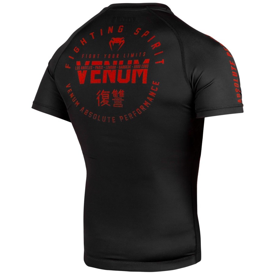 venum signature rashguard - short sleeves - blackred
