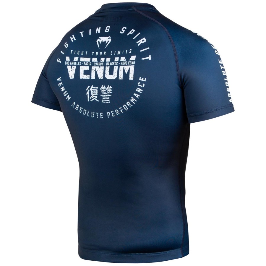 venum signature rashguard - short sleeves - navy bluewhite