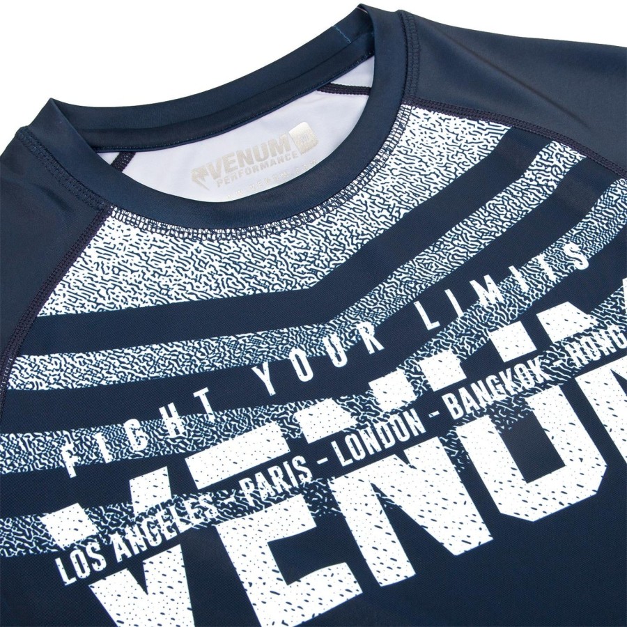 venum signature rashguard - short sleeves - navy bluewhite