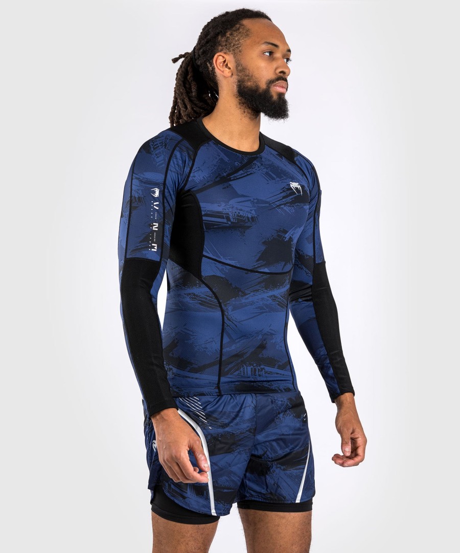 venum electron 3.0 long sleeve rashguard - navy
