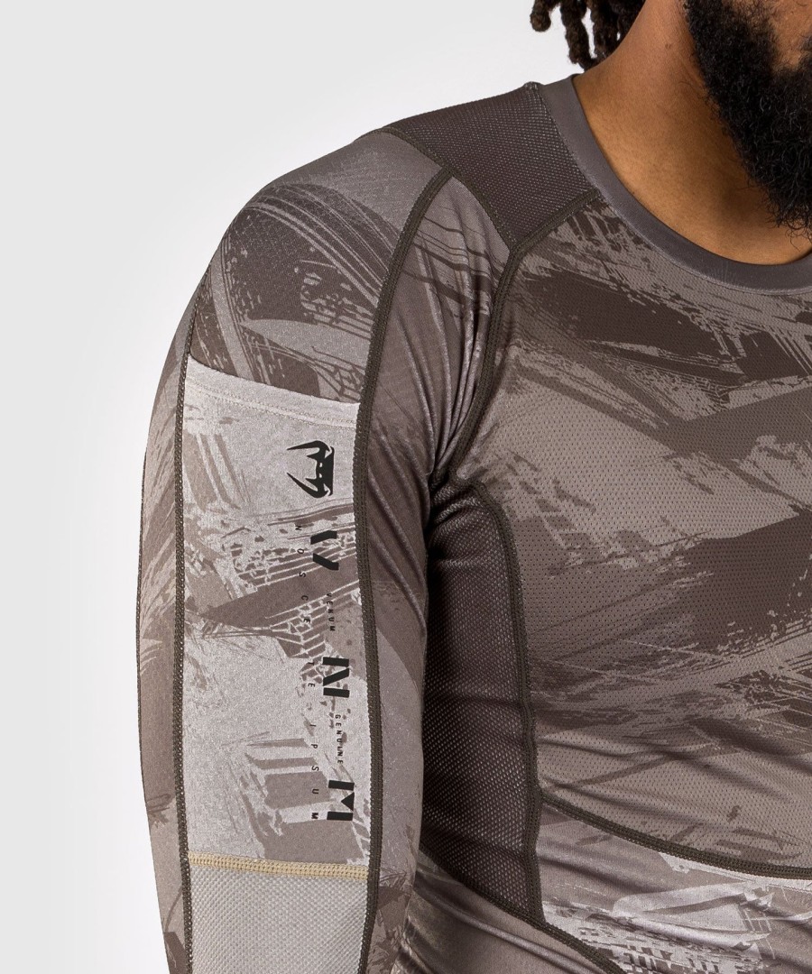 venum electron 3.0 long sleeve rashguard - sand