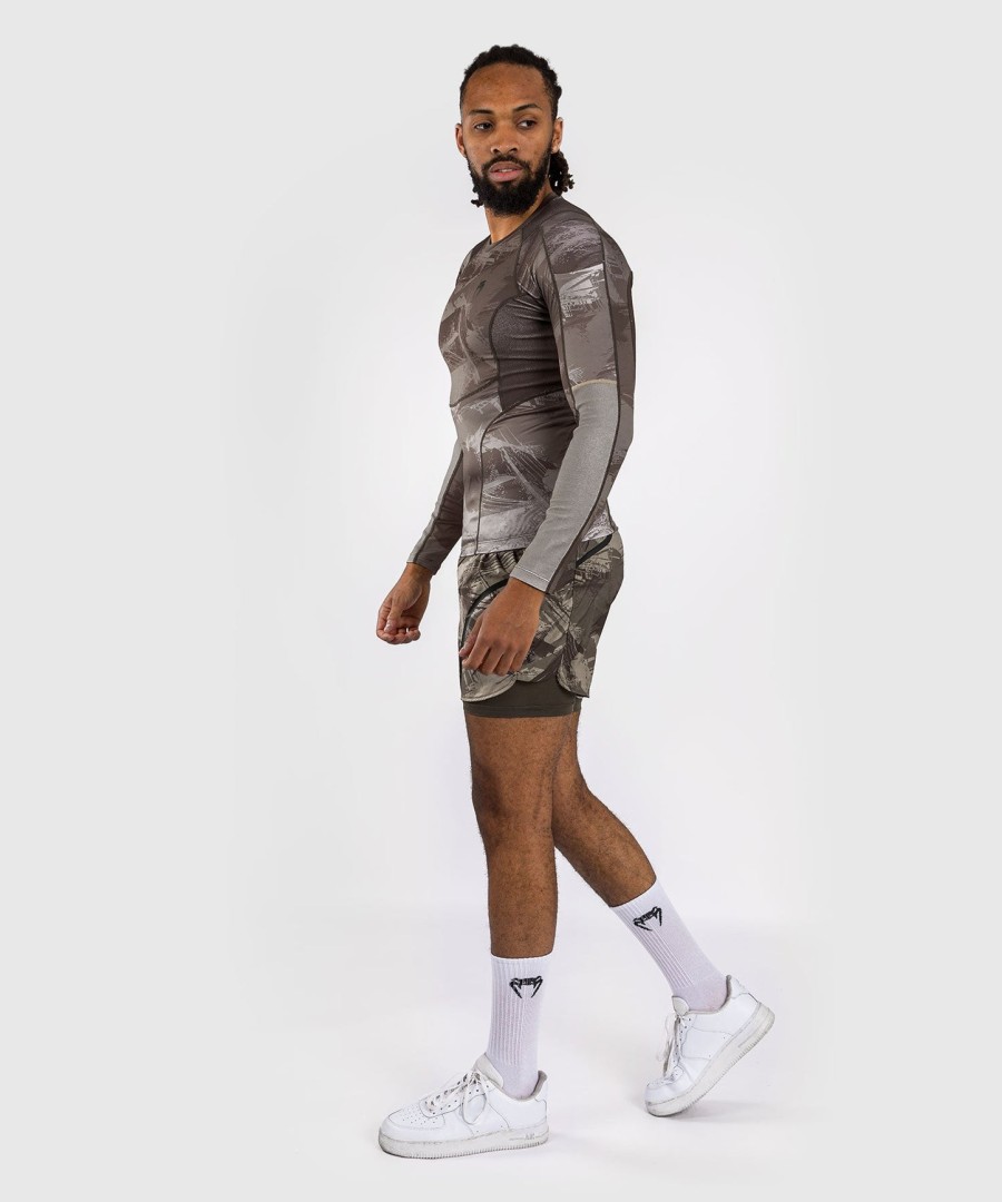 venum electron 3.0 long sleeve rashguard - sand