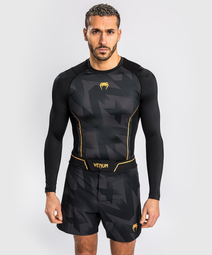 venum razor rashguard long sleeves - blackgold