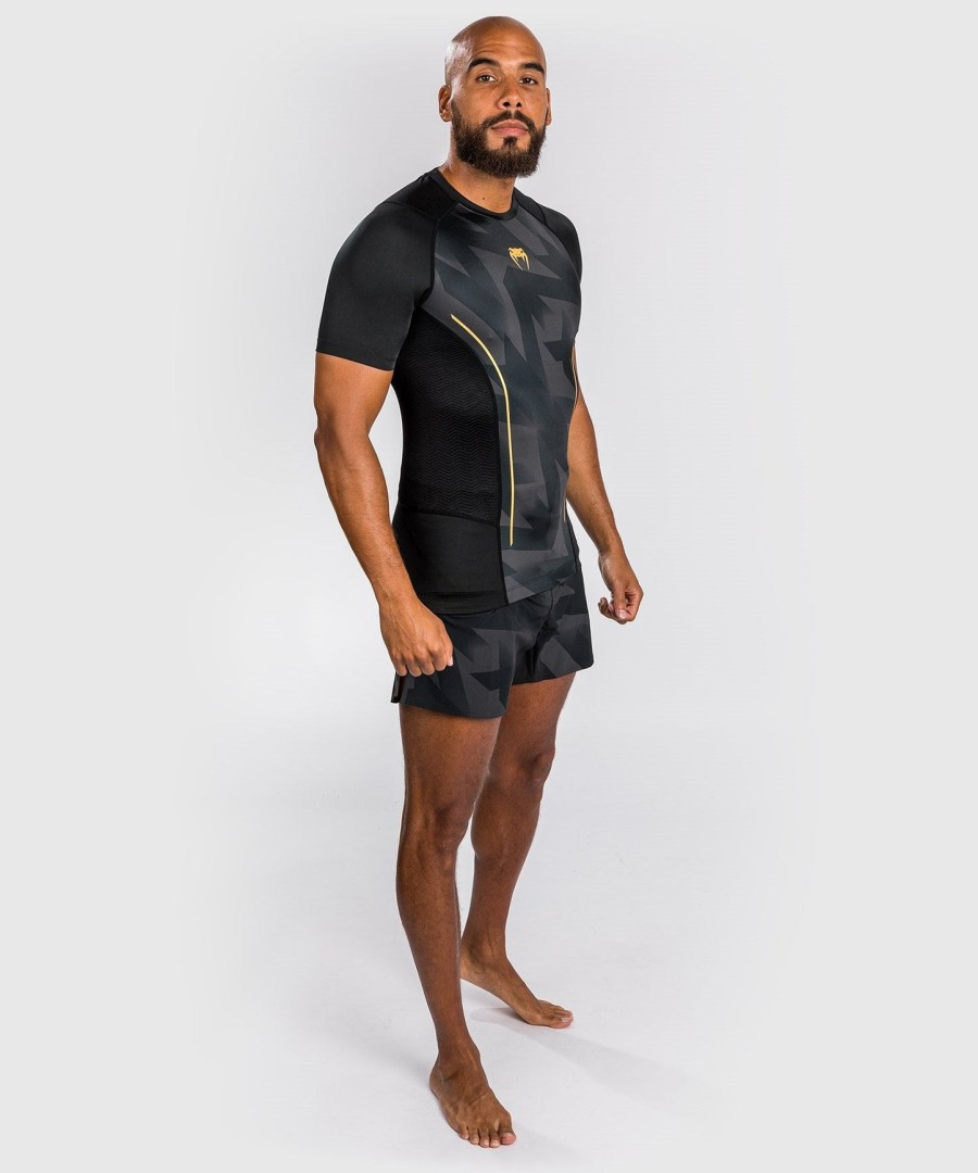 venum razor rashguard short sleeves - blackgold