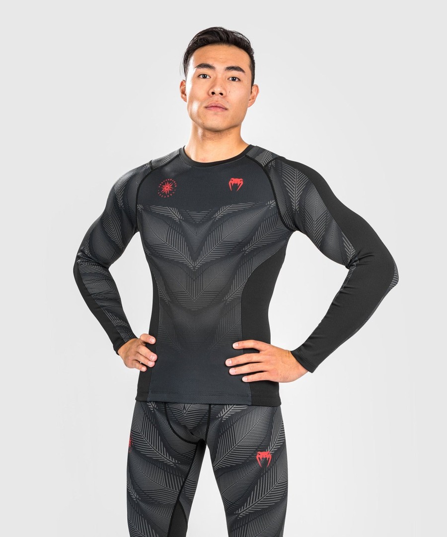 venum phantom rashguard long sleeves - blackred