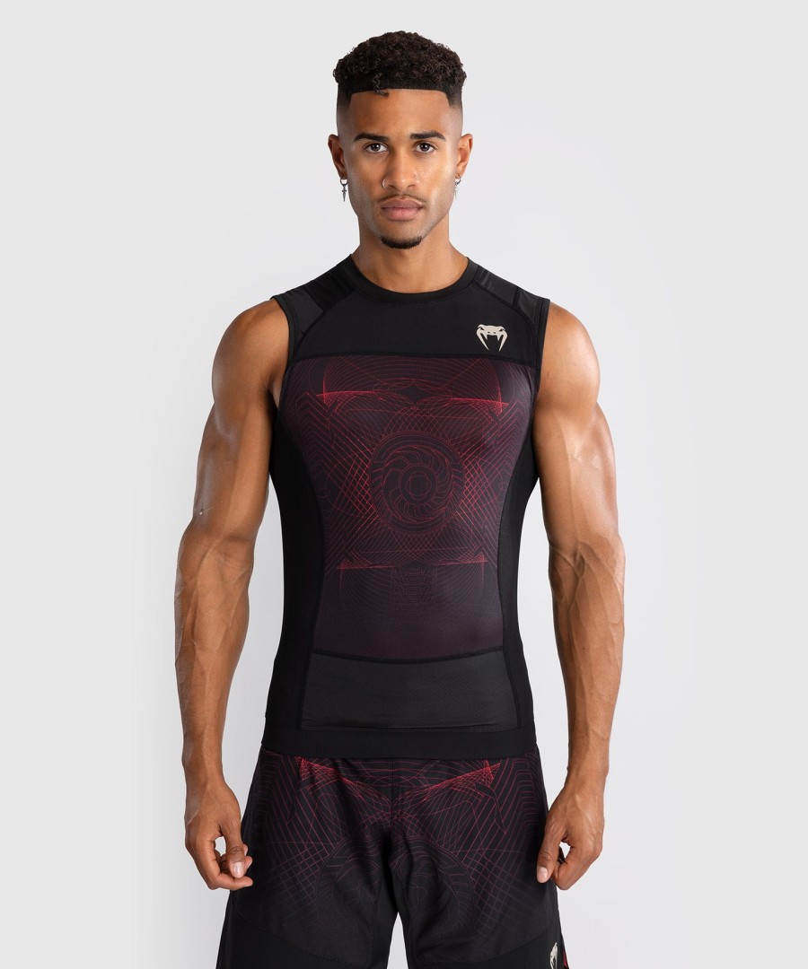 venum g-fit air men sleeveless rashguard - deep blackfire red