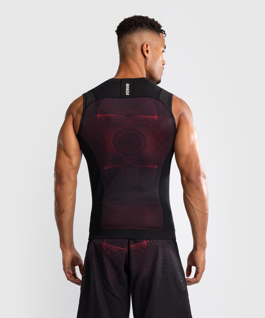 venum g-fit air men sleeveless rashguard - deep blackfire red